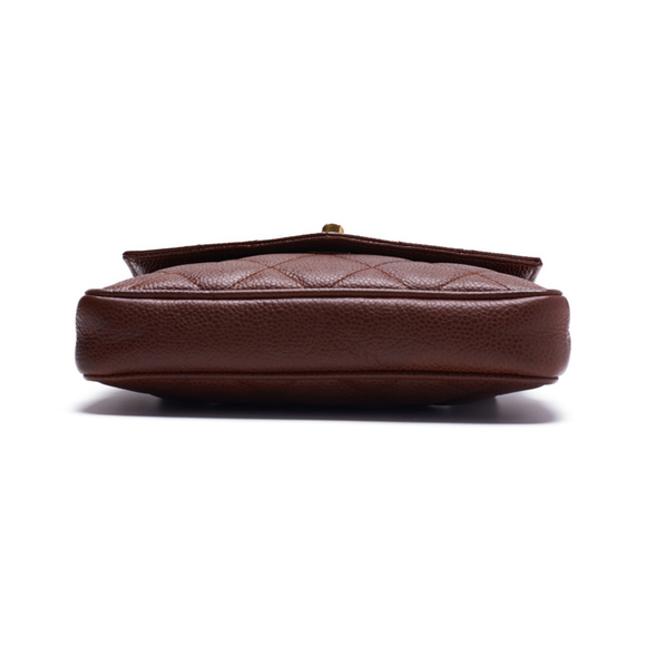 Chanel Mini Matelasse V Flap Waist Pouch Caviar Skin Brown - Picture 5 of 8